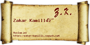 Zakar Kamilló névjegykártya